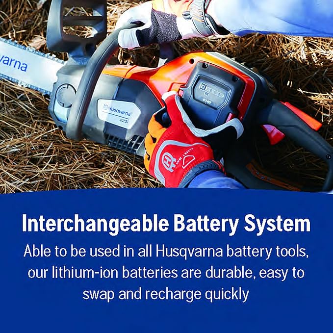 Husqvarna Power Axe 225i Battery Operated Chainsaw, 14-Inch Electric Chainsaw with 4 Ah Battery and Charger Included, 970547511