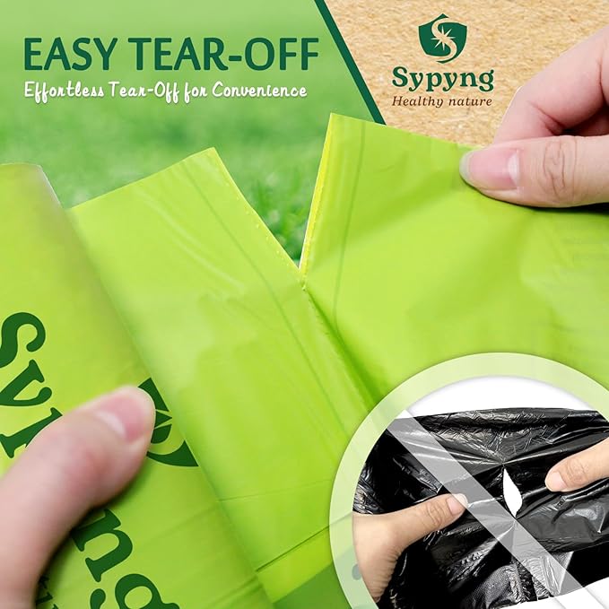 Compostable Kitchen Trash Bags 3-4 Gallon (100-Pack) - Heavy-Duty 1.1 Mil, 100% Biodegradable, ASTM D6400, BPI & OK Compost HOME Certified, Eco-Friendly, Leakproof & Odor Control