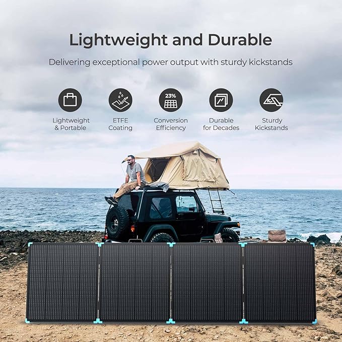 Renogy 400W Portable Solar Panel Suitcase, 23% High Efficiency Foldable Solar Charger for Power Station, Durable for Decades, with Sturdy Kickstands, IP67 Waterproof for RV Camping Off-Grid Blackouts
