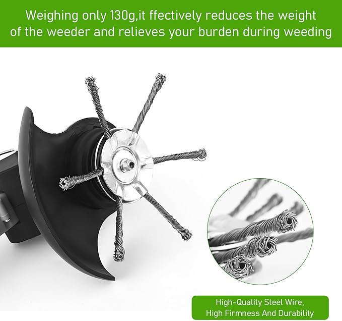 Steel Wire Grass Trimmer Head, 2025 New String Trimmer Replacement Head for Electric Battery Powered Cordless String Trimmer,6 Inch Wired Trimmer Blade for Lawn Mower Tray(2PC,6 Blade)