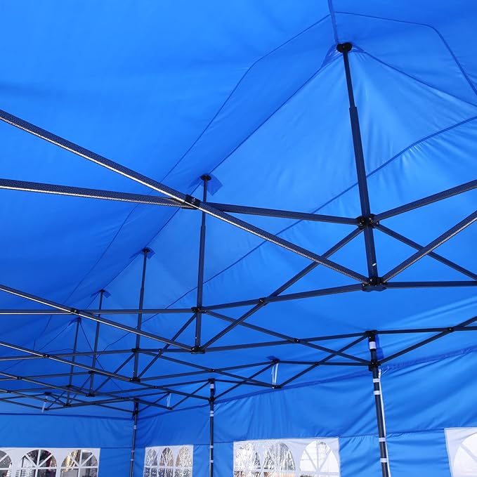 COBIZI 10x30 Pop Up Canopy Without Sidewall,Heavy Duty Canopy UPF 50+ All Season Wind Waterproof Commercial Outdoor Wedding Party Tents for Parties Canopy Gazebo with Roller Bag(10 x 30 ft Khaki)