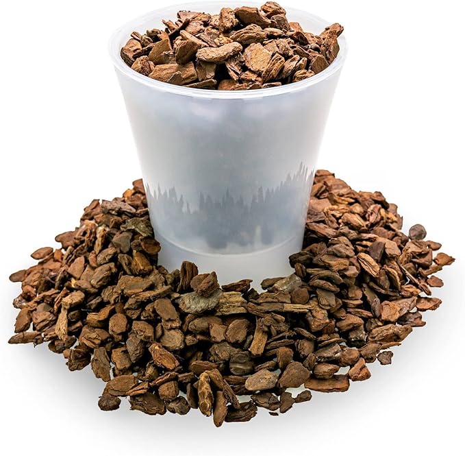 GARDENERA New Zealand Pinus Radiata Bark - Organic Hand Mixed New Zealand Orchiata Pine Bark for Orchids - Medium Chips 9-12mm - 4 Quart Bag
