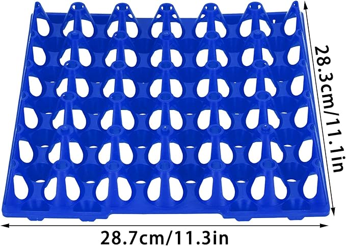 5PCS 30 Cell Plastic Egg Tray, Stackable Multi-function Egg Storage Container for Storage Transportation Home Farm Supplies (28.7 * 28.3cm)(Blue)