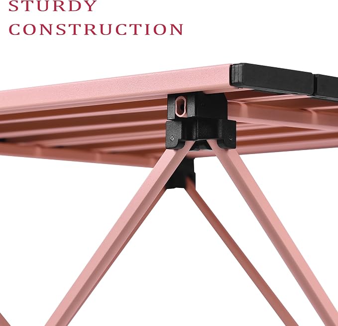 Grope Portable Beach Table for Sand, Folding Camping Table (Pink-S) | Aluminum Table With Carry Bag for Camping,Portable & Easy to Carry,Prefect for Outdoor, Picnic, BBQ, Cooking, Beach