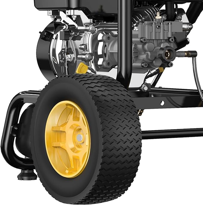 BLUBERY Gas Pressure Washer, 3500 PSI Pressure Washer,2.6 GPM Heavy Duty Power Washer, 30 feet Pressure Hose&Soap Tank,4-Stroke OHV 212cc Engine,Portable Industrial Style,Black