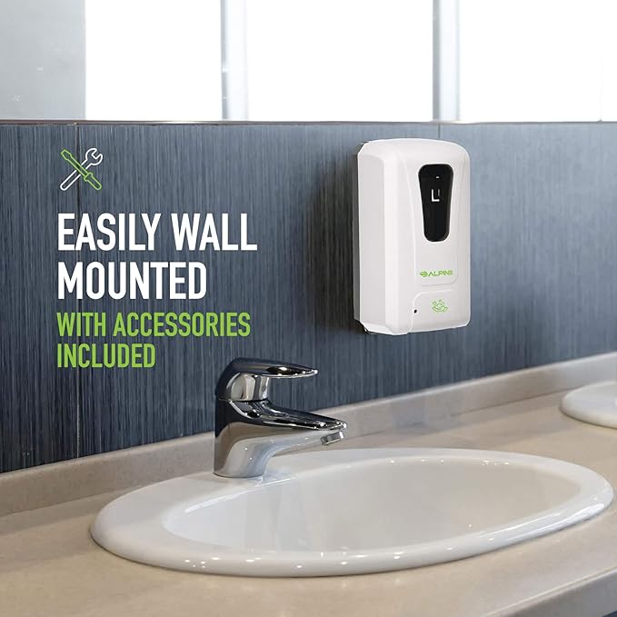 Alpine Automatic Hand Sanitizer Dispenser - Touchless Soap Dispenser for Restaurant, Hospital, School, Hotel, Kitchen and Bathroom -1200mL Foam White