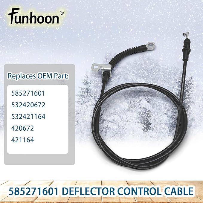 585271601 Deflector Control Cable for Husqvarna 924 HV, ST 230 E, ST 261 E, ST 268 EP, ST 276 EP, ST 324 P, ST 327 T, Poulan, Jonsered Snow Blowers Replaces 532420672 532421164