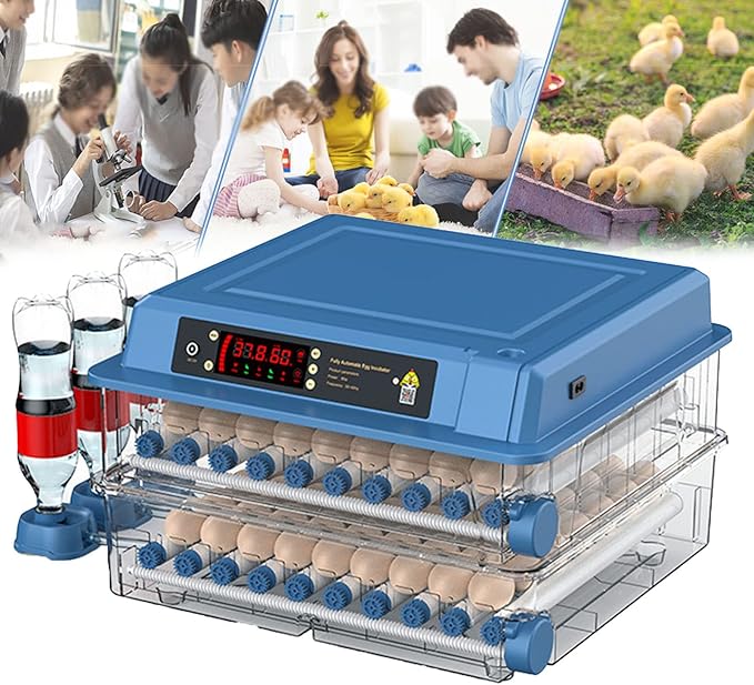 Home Incubator Egg Brooding Machine Chicken Incubator, 98 256 Eggs Incubator Automatic Turning and Hatching, Digital Incubator with Temperature Control,152,128