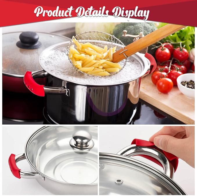 10Pcs Cast Iron Handle Cover, Silicone Pot Holders | Non-Slip Heat Resistant Cast Iron Skillet Covers Potholder for Frying Pans and Griddles Kitchen Supplies under 400℉