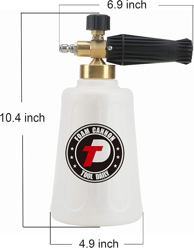 Tool Daily Pressure Washer Foam Cannon for Car Wash, Snow Foam Lance, Additional Orifice Nozzle 1.1mm, 1/4 Inch