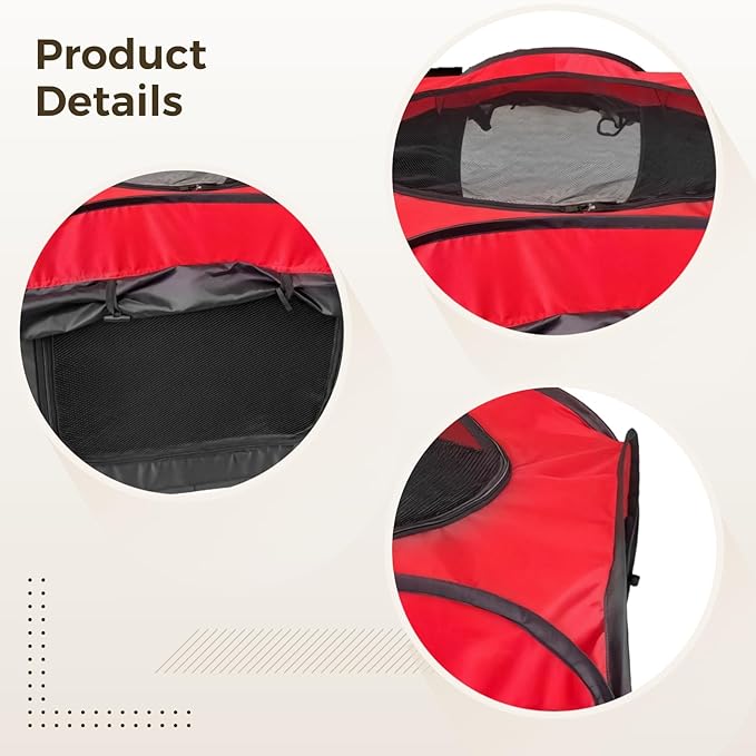 Portable Chicken Brooder Kit, 3.7 Ft X 3.7 Ft X 1.7 Ft, Ventilation and Red-Black Design Oxford Fabric, Indoor Brooder Box for Chicks