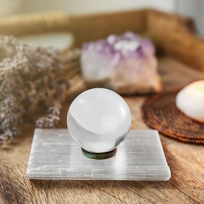 uxcell 50mm/2" Crystal Sphere Ball Bubble Glass Solid Decorative Sphere Crystal Ball Prop Ornament for Feng Shui Divination Fortune Telling Tabletop Fountain Decoration, Clear