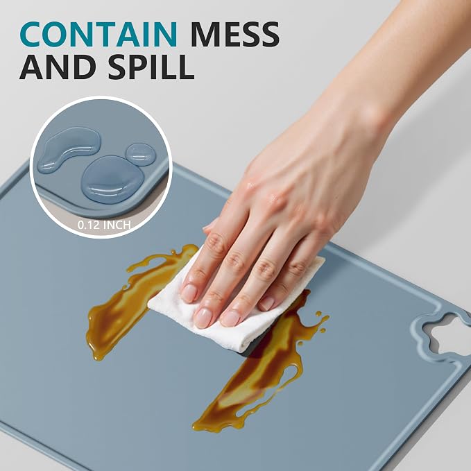 Silicone Placemat for Kid Stain-Proof Non-Slip Toddle, Reusable Portable,Heat Resistant for Toddlers placemat 3 Pack