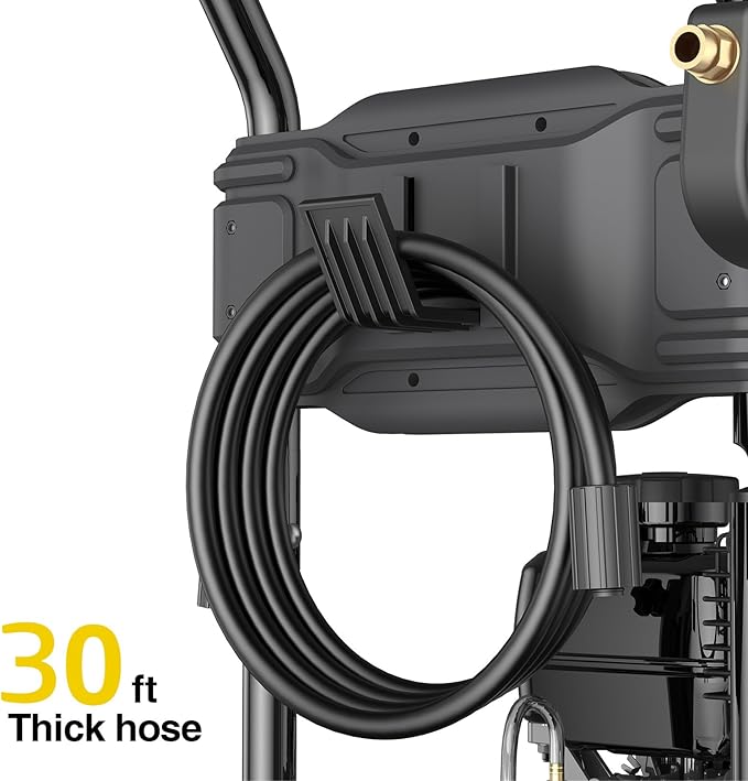 BLUBERY Gas Pressure Washer, 3500 PSI Pressure Washer,2.6 GPM Heavy Duty Power Washer, 30 feet Pressure Hose&Soap Tank,4-Stroke OHV 212cc Engine,Portable Industrial Style,Black