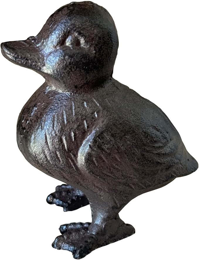 Rust Brown Cast Iron Duck Figurine(3.6" Tall) - Single Piece Vintage Style Decorative Ornament for Home, Garden, Shelf Decor HC6905