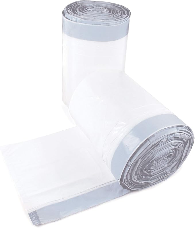 Compatible With Simplehuman Code P - Durable Custom Fit Plastic White Trash Bags w/Drawstring, 50-60 Liter/ 13-16 Gallon Trash Cans - 2 Refill Rolls (100 Count) -Heavy Duty Kitchen Garbage Bags