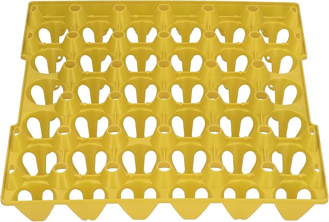 Heavy Duty Plastic Egg Crates, Reusable Egg Storage Tray with 30 Cells for Transporting and Storing, Pack of 5 (Yellow)