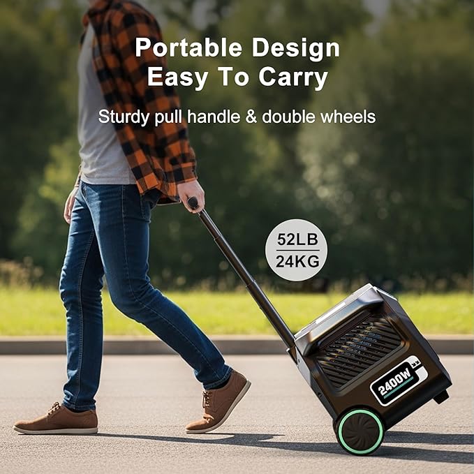 IEE 2048Wh/2400W Solar power station With 2 * 200W Solar Panel,P2400 Solar Generator(4800W Peak),1800W Super Fast Charging, APP Control Emergency Power Station for Home, Camping,Power Outages