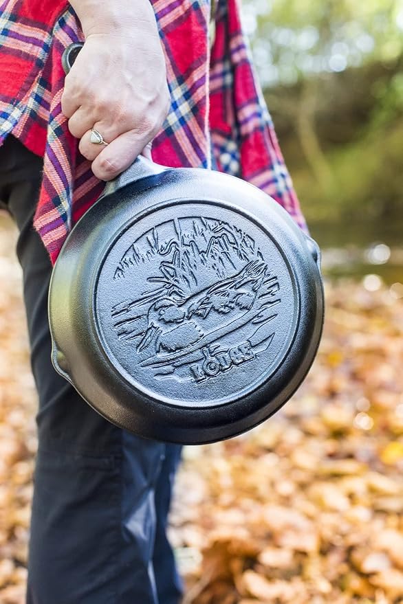 Lodge Wildlife Series-8" Cast Iron Skillet with Duck Scene, 8", Black (Pack of 3)