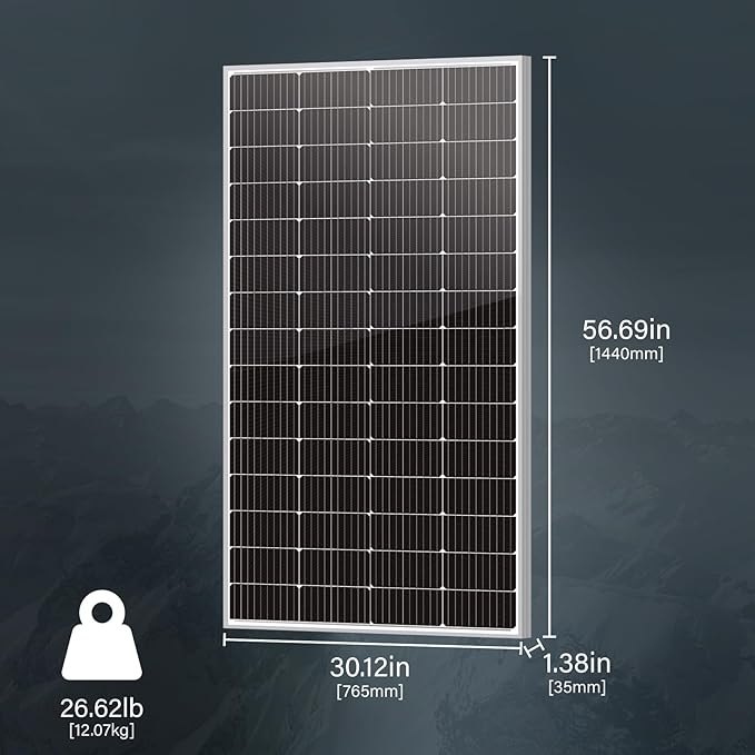 Newpowa 220W Monocrystalline Solar Panel 10BB Cell Solar Panel 220 Watt 12V High Efficiency Mono Module RV Marine Boat Off Grid