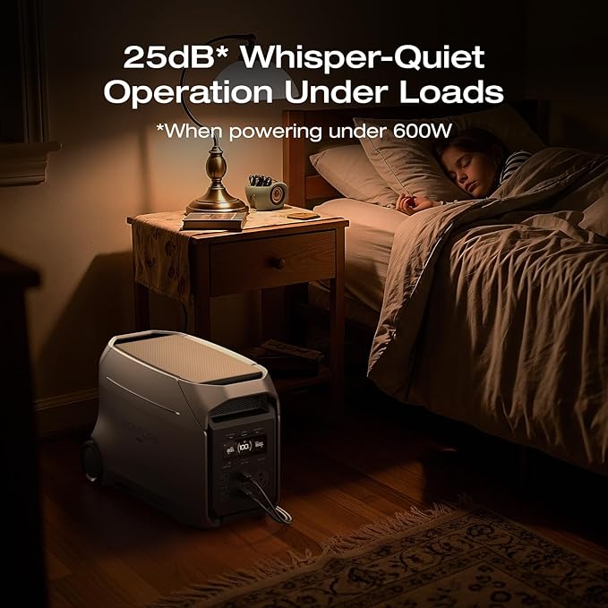 EF ECOFLOW DELTA 3 Ultra Plus Portable Power Station, 3072Wh LiFePO4 Battery, 3600W (7200W Surge) Output, Expandable to 11kWh, Solar Generator (Panel Optional), Reliable Home Battery Backup & Camping