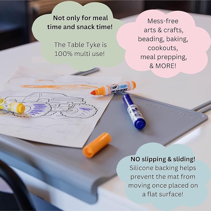 Silicone Suction Placemat | Teething Edge Bumper/Spill Stopper | Dishwasher Safe, Travel Ready, Fits Highchairs | Suction Cup Activity Mat for Babies & Toddlers | BPA Free (Ballet Pink)