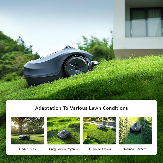 Neomow X Robot Lawn Mower Perimeter Wire Free for 1 Acre 3D LiDAR SLAM+Vision Mapping Robotic Lawnmower with 4G, No RTK Station Required, AI Accurate Obstacle Avoidance, App Control, Anti-Theft