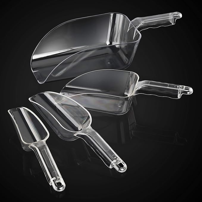 New Star Foodservice 34448 Polycarbonate Plastic Utility Ice Scoop, Clear, 64-Ounce