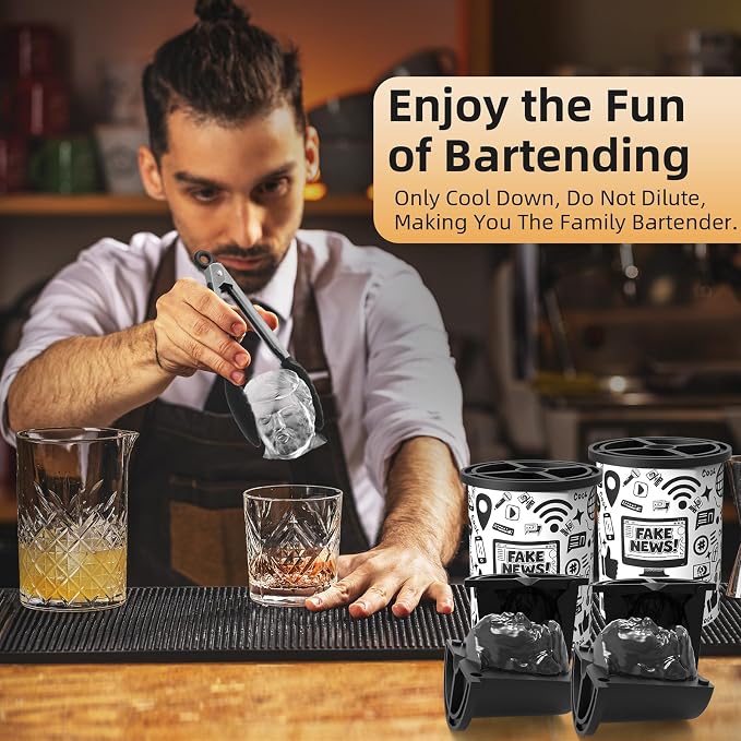 Clear Ice Ball Maker, Stainless Steel Clear Ice Cube Mold for Whiskey | Creates Crystal-Clear Round Ice Balls with Easy Release Silicone Mold, for Whiskey, Bourbon, Cocktails and Home Bar Drinks