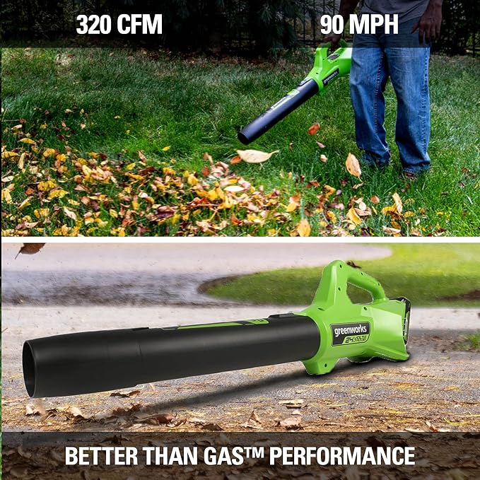 Greenworks 48V (2x24V) Lawn Mower Combo Kit with 21" Steel Deck, 12" String Trimmer, 320 CFM Blower, and Brushless 1/2" Drill Driver Ideal for Yard & Indoor