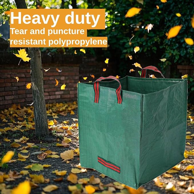 Heavy Duty Reusable Leaf Bags, 33-Gallon (Pack of 2) – Yard Waste Bags with Reinforced Carry Handles, Foldable & Portable for Lawn, Garden, Camping, and Debris Collection