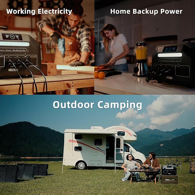 IEE P3200 Solar Generator With 3 * 200W Solar Panel, 2048Wh/3200W Power Station(6400W Peak),1800W Super Fast Charging,APP Control Emergency Power Station for Home, Camping, Power Outages