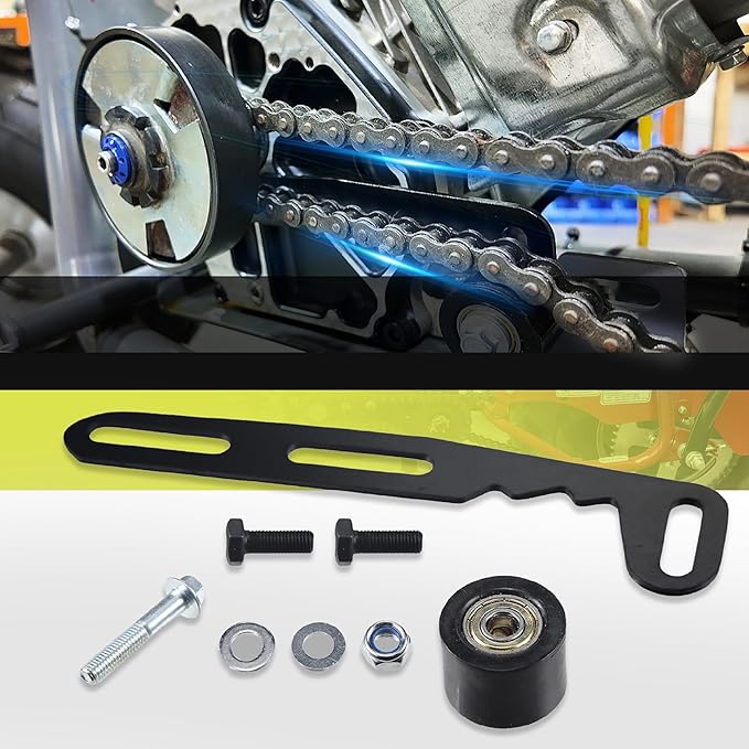 Mini Bike Chain Guard 420 Chain 42 Links with Chain Tensioner Kit for Coleman CT200U CT200U-EX BT200X Baja Warrior MB200 MB165 Massimo for Predator 212cc 196cc 6.5hp 5.5hp minibike Parts