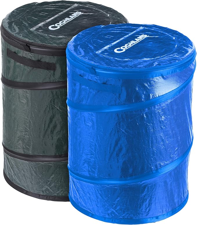 Coghlan's Pop-Up Lightweight Trash & Recycle Can – Collapsible Dual-Purpose Bin for Camping, RV, and Travel – Durable, Compact, and Easy to Store – 29.5 Gallon