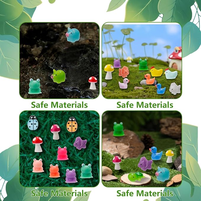 420 Pcs Mini Resin Animals 12 Styles Resin Animals Figurines Bulk for Fairy Garden Miniature Dollhouse Accessories Hide Crafts Decor