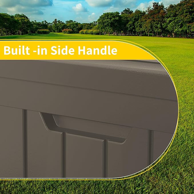 50 GallonOutdoor Storage Box,Resin Deck Boxes Waterproof, IndoorOutdoor Bin for Package Delivery, Patio Cushions, Gardening Tools, Lockable, UV Resistant