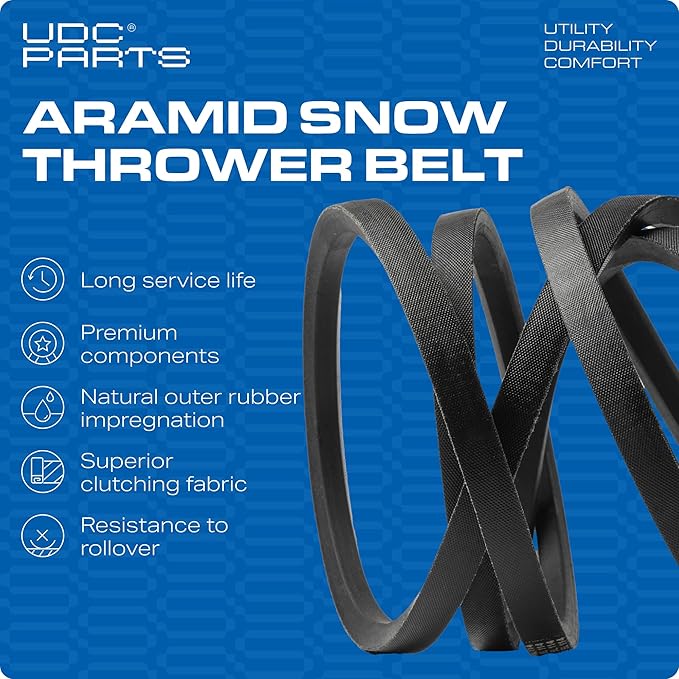 UDC Parts Snow Thrower Auger Belt 585416MA / Aramid Cord / 38.00 inch/for Craftsman 585416 MTD 754-0275 954-0275 954-0282 John Deere LG48-380 M119633