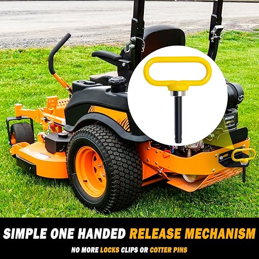 Magnetic Hitch Pin, Lawn Mower Trailer Hitch Pins 1/2 Inch - Strong Heavy Duty Magnet Trailer Gate Pin for Mowers, Lawn Tractors, Towing Cargo, ATV - Simple One Handed Hook On & Off(Yellow)