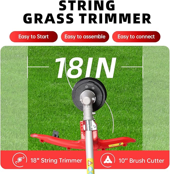 2-Stroke Gas Brush Cutter Pro-Grade String Trimmer EPA Compliant Orange Heavy-Duty Weed Eater Lawn & Overgrowth Clearing Tool