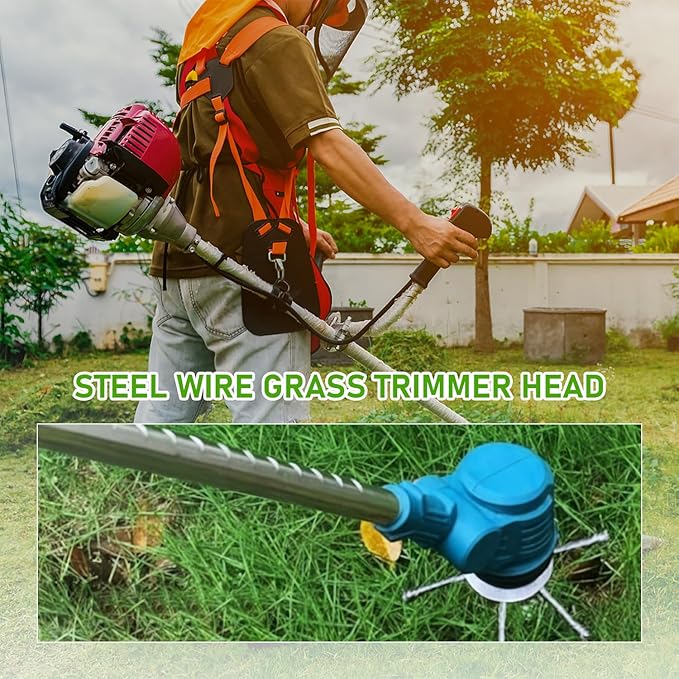 2 Pack 6 inch Steel Wire Brush Cutter Trimmer Head, Weed Trimmer Replacement Head, Durable Head for Home Users, for Electric Battery Powered Cordless String Trimmer