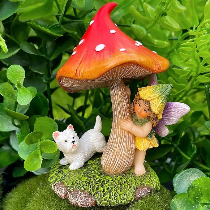Mood Lab Fairy Garden - Miniature Figurines & Accessories - Hide and Seek Statue Kit - Outdoor or House Decor