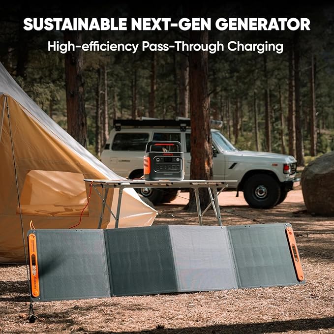 Jackery Solar Generator 1000 v2 with 2x100W Solar Panel,1070Wh Portable Power Station LiFePO4 Battery,1500W AC/100W USB-C Output,1Hr Fast Charge for Outdoor,Off-Grid Living,RV,Emergency