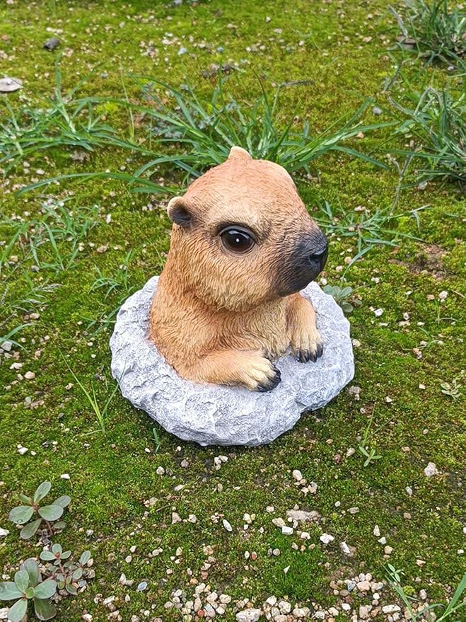 Garden Decoration Cute Groundhog Gift Yard Home Decor Animal Statue Outdoor Décor for Lawn Patio Balcony & Courtyard