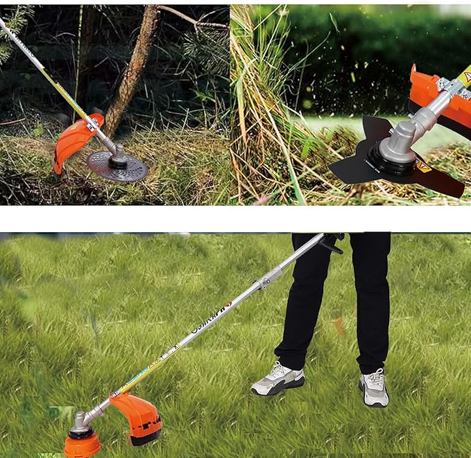 52cc 2-Cycle Gas Multi-Trimmer | 12-in-1 String Trimmer w/Rotatable 40” Pole Saw, Weed Eater Weed Wacker, Brush Cutter & Hedge Trimmer Gas for Lawn, Yard, Garden Care, All-in-one Garden Tool