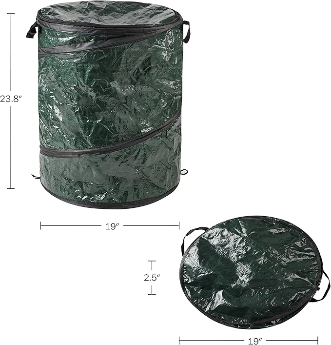 29.5-Gallon Pop Up Outdoor Garbage Can - Collapsible Trash Can for Parties, Yard Waste, or Laundry - Camping Accessories by Wakeman