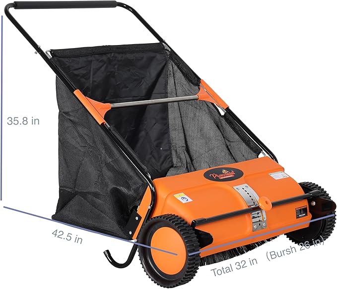 26 inch Lawn Sweeper, Walk Behind, dust Prove (26 inches)