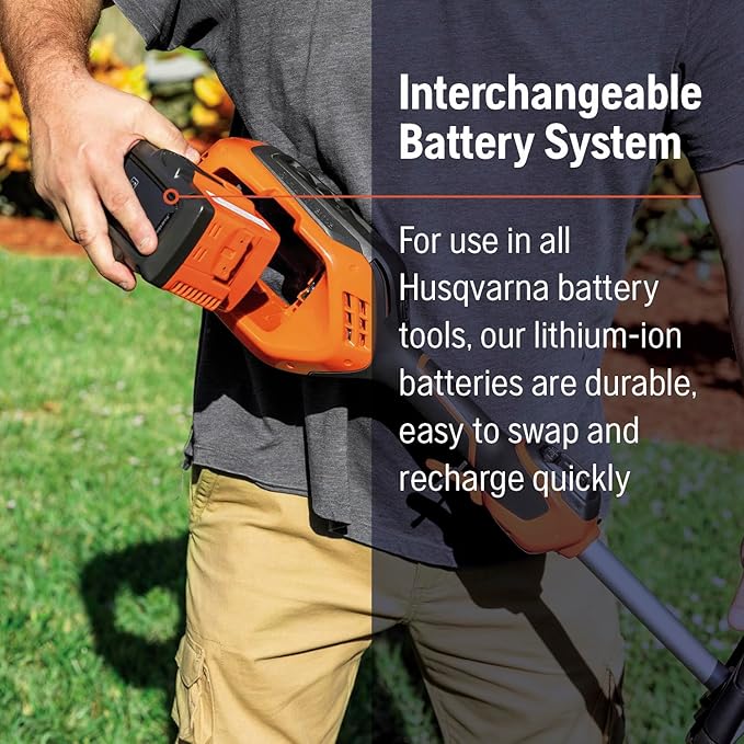 Husqvarna WeedEater 320iL Cordless String Trimmer with 4 Ah Battery and Charger, 16-Inch Straight Shaft Electric Weed Eater with Rapid Replace Trimmer Head for Seamless String Reloading, 970480104