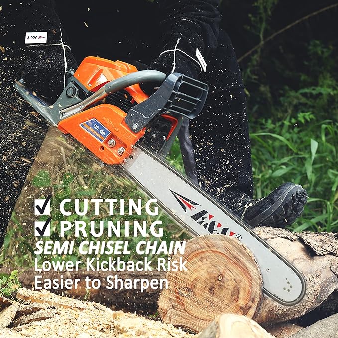 E & S 3 Pack 10 Inch Chainsaw Chain 3/8" LP Pitch .043" Gauge 40 Drive Links Semi-Chisel Chain Saw Chains for Husqvarna, Poulan, Craftsman, Greenworks and More Chainsaw Brands