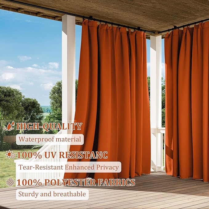 Gazebo Universal Replacement Privacy Curtain,12'×16' Gazebo Outdoor Waterproof Curtains, 4-Panels Sidewall Curtains with Double Zipper for Patio Canopy, Garden and Backyard (Curtain Only)