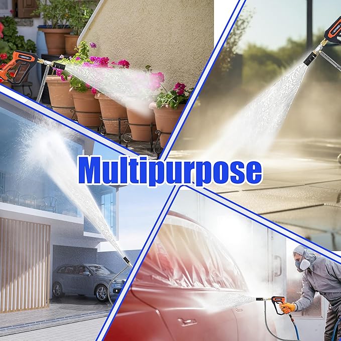 Adjustable Long Range Nozzle for Pressure Washer 3-3.5 GPM, Downstream Injection Spray Nozzle Kit, High Power Washing External Chemical Injector with 1/4” Quick Connect, 2000 to 3000 PSI